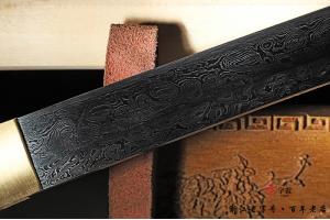 大马士革木装刀-常规保存鞘