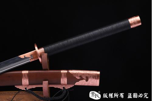 紫铜装精品斩马刀-百炼钢烧刃