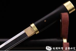 冰迹-开槽短唐刀-经典檀木包铜素装