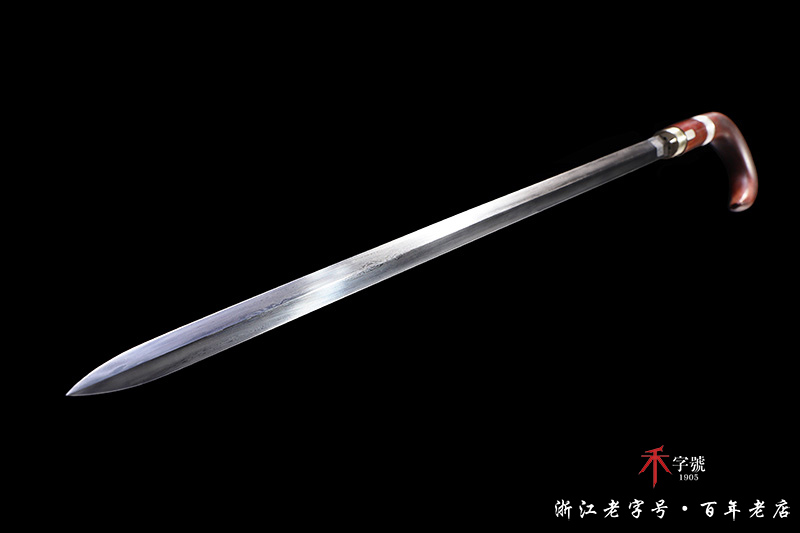 纯银小叶紫檀木手杖剑-需要定制_拐杖，手杖剑_中国剑类(龙泉打造