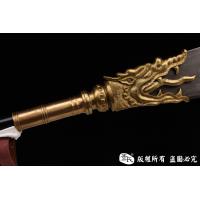 青龙偃月刀-关云长用刀-手雕装具，百炼钢刀身