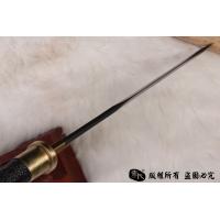 鱼皮短刀-（小乌丸短唐刀）花纹钢烧刃