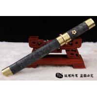 鱼皮短刀-（小乌丸短唐刀）花纹钢烧刃
