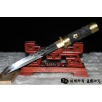 鱼皮短刀-（小乌丸短唐刀）花纹钢烧刃