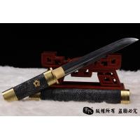 鱼皮短刀-（小乌丸短唐刀）花纹钢烧刃