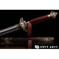 精品铜装百炼钢太极剑-牡丹图