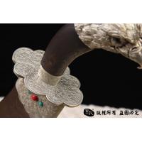 罕见高端原汁原味白铜蒙古刀