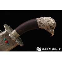 罕见高端原汁原味白铜蒙古刀