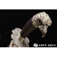 罕见高端原汁原味白铜蒙古刀