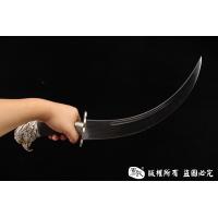 罕见正宗原味白铜蒙古刀