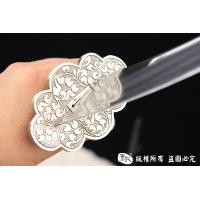 罕见正宗原味白铜蒙古刀