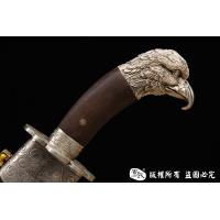 罕见正宗原味白铜蒙古刀