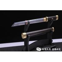 百炼花纹钢烧刃短唐刀