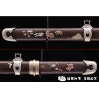 天梯纹铜鞘雕刻鎏银小唐刀