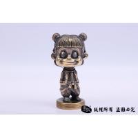 纯铜实心哪吒 腼腆笑