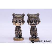 纯铜实心哪吒 腼腆笑