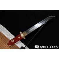 经典简装红木短唐刀-亮铜版