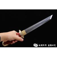经典简装红木短唐刀-亮铜版