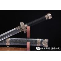 羽毛钢珍珠鱼皮款黑金古刀 大师作品