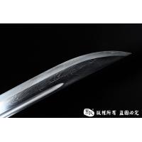 羽毛钢珍珠鱼皮款黑金古刀 大师作品
