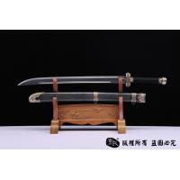 羽毛钢珍珠鱼皮款黑金古刀 大师作品