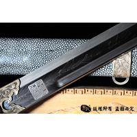 羽毛钢珍珠鱼皮款黑金古刀 大师作品