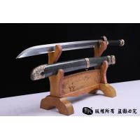 羽毛钢珍珠鱼皮款黑金古刀 大师作品