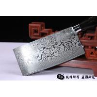 上等大马士革菜刀-正宗玫瑰纹全夹钢
