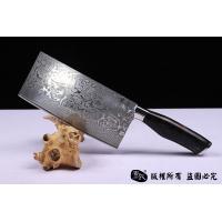 上等大马士革菜刀-正宗玫瑰纹全夹钢