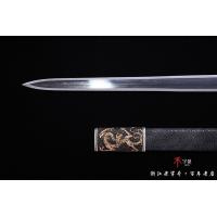 精品镀金银环首唐剑-羽毛纹