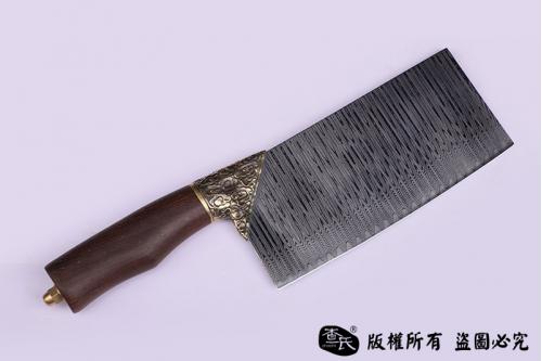 手工大马士革钢夹vg10天梯纹菜刀 高档礼盒装