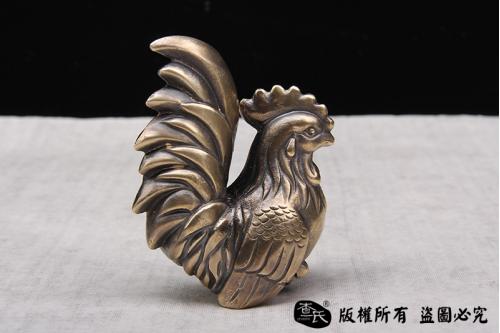 生肖鸡-黄铜实心打造