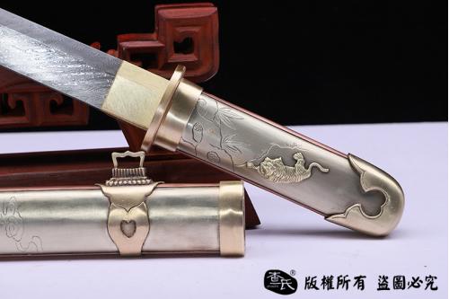大马士革天梯纹小唐刀