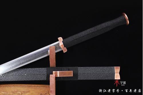 毛铁闪电纹紫铜汉剑