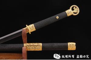 精品镀金环首刀-独家天梯纹