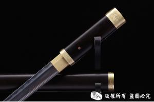 百炼花纹钢烧刃短唐刀