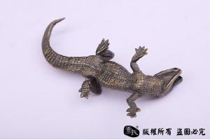 纯铜实心鳄鱼茶宠