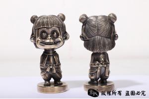 纯铜实心哪吒 露齿笑