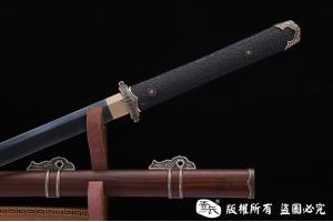 百炼钢鱼皮柄切刃唐刀