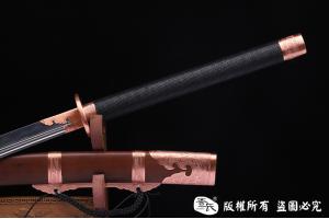 紫铜装精品斩马刀-百炼钢烧刃