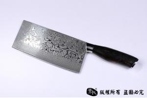 上等大马士革菜刀-正宗玫瑰纹全夹钢