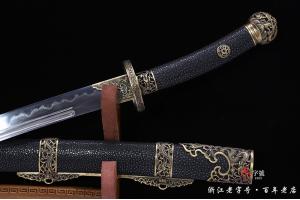 龙装百炼钢烧刃鱼皮清刀
